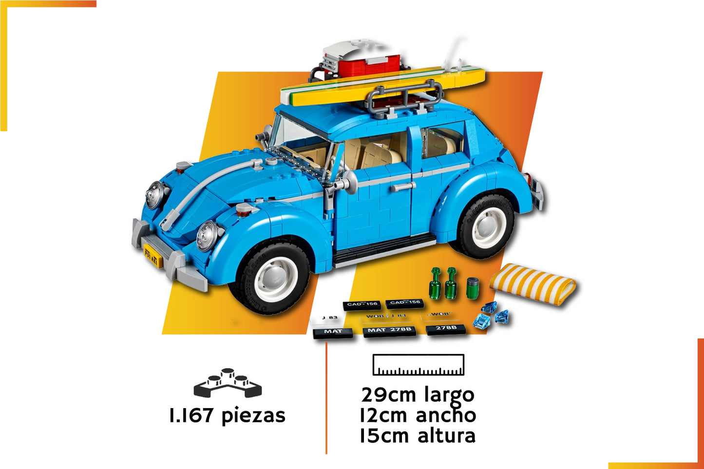 Building Blocks | Volkswagen Beetle | 1167 pieces