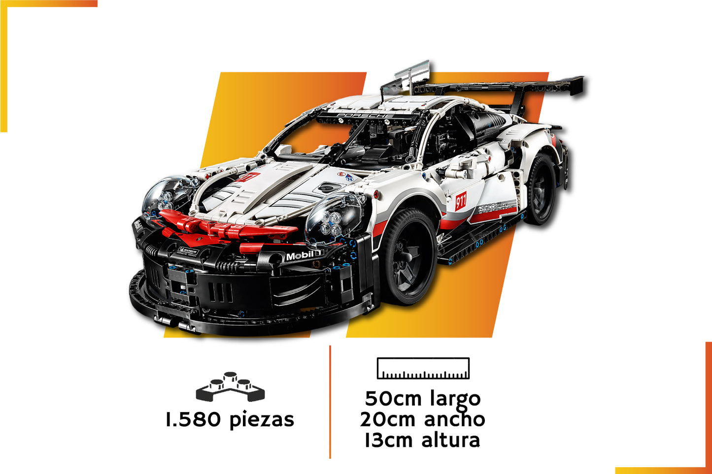 Bloques de construcción | Porshe 911 RSR | 1580 piezas