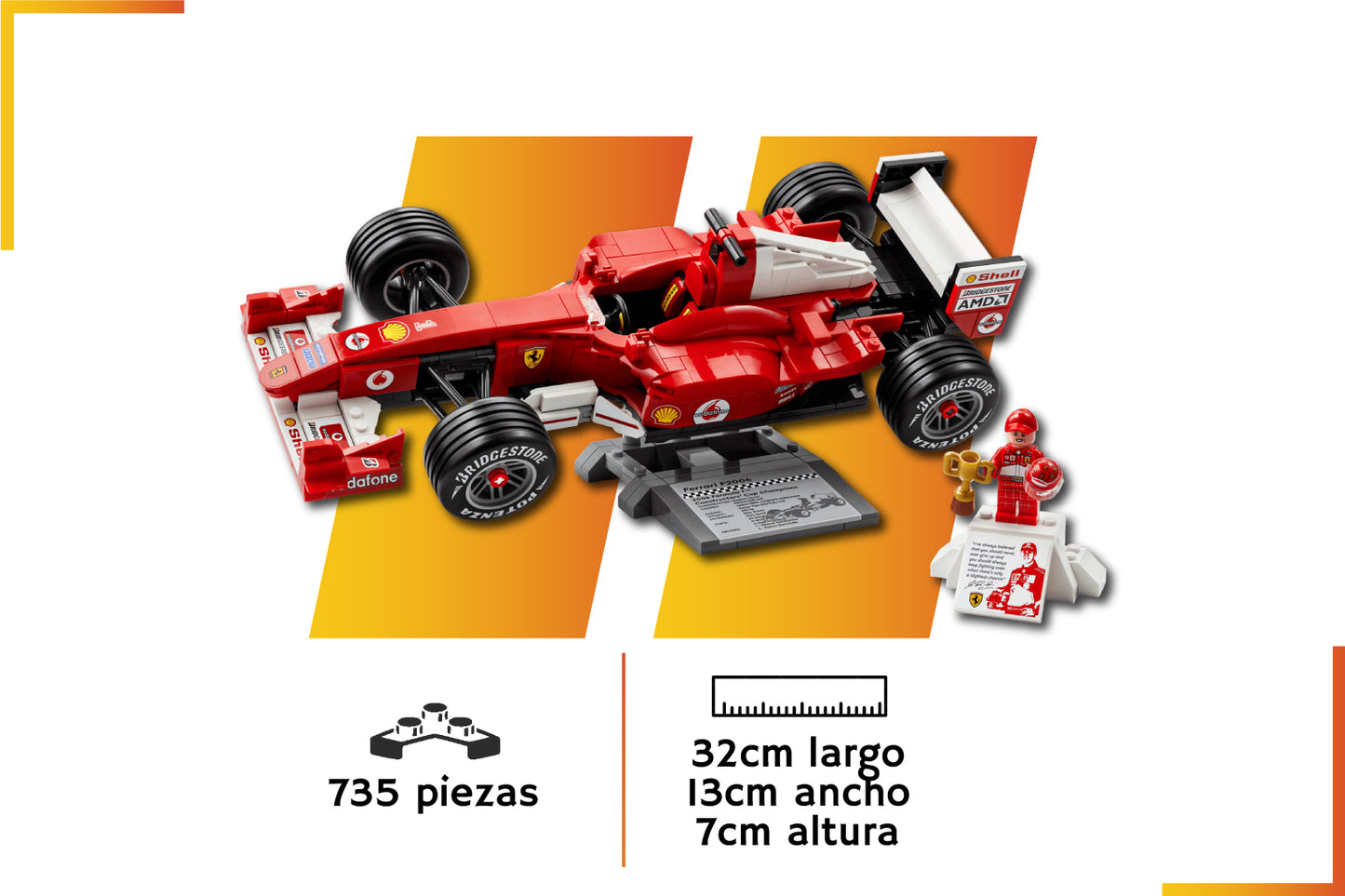 Bloques de construcción | F1 Ferrari 2004 Michael Schumacher | 735 piezas