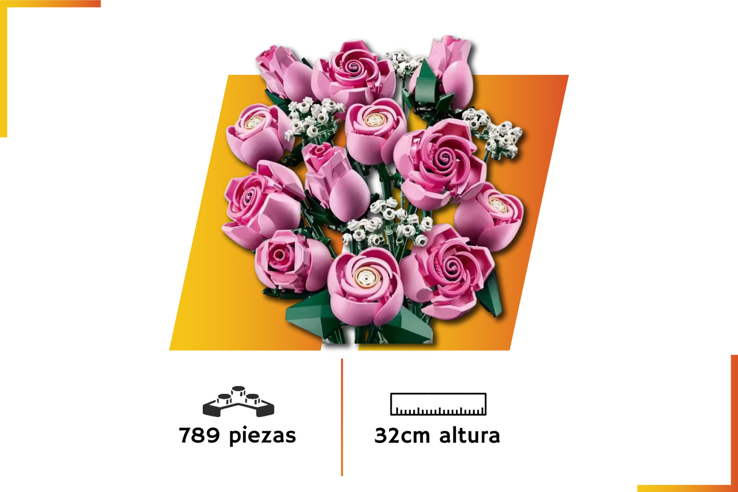 Bloques de construcción | Botanicals Rosas Rosadas | 789 piezas