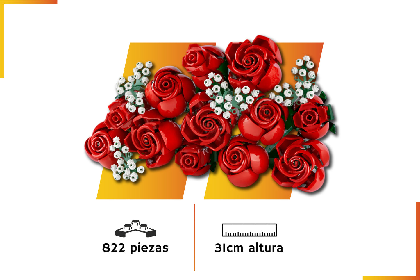 Bloques de construcción | Botanicals Rosas Rojas | 822 piezas
