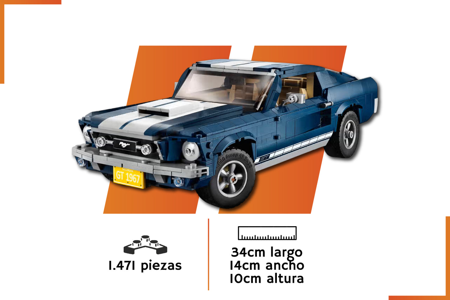 Bloques de construcción | Ford Mustang Classic | 1471 piezas