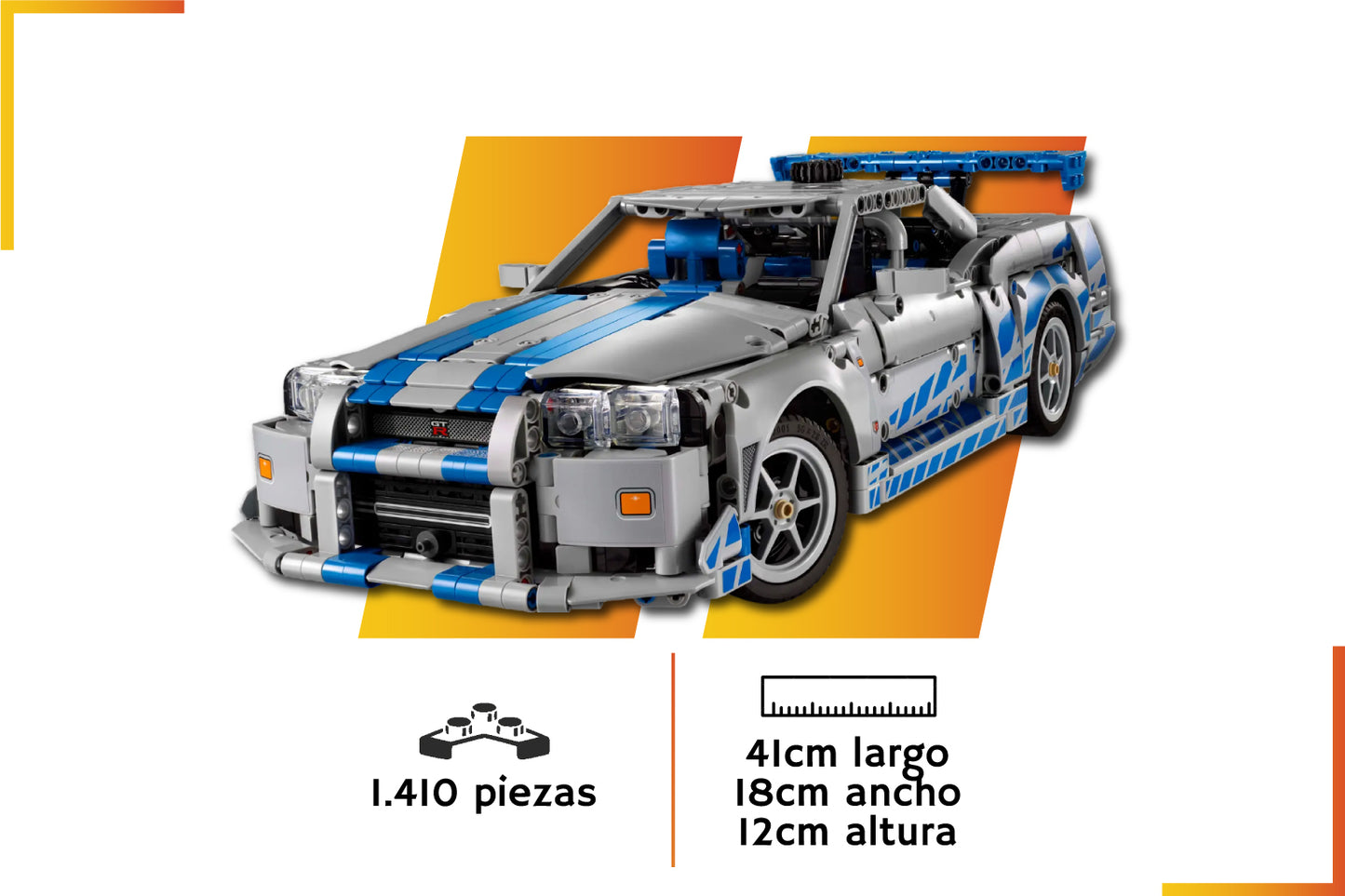 Bloques de construcción | Nissan Skyline GT34 Fast & Furious | 1410 piezas