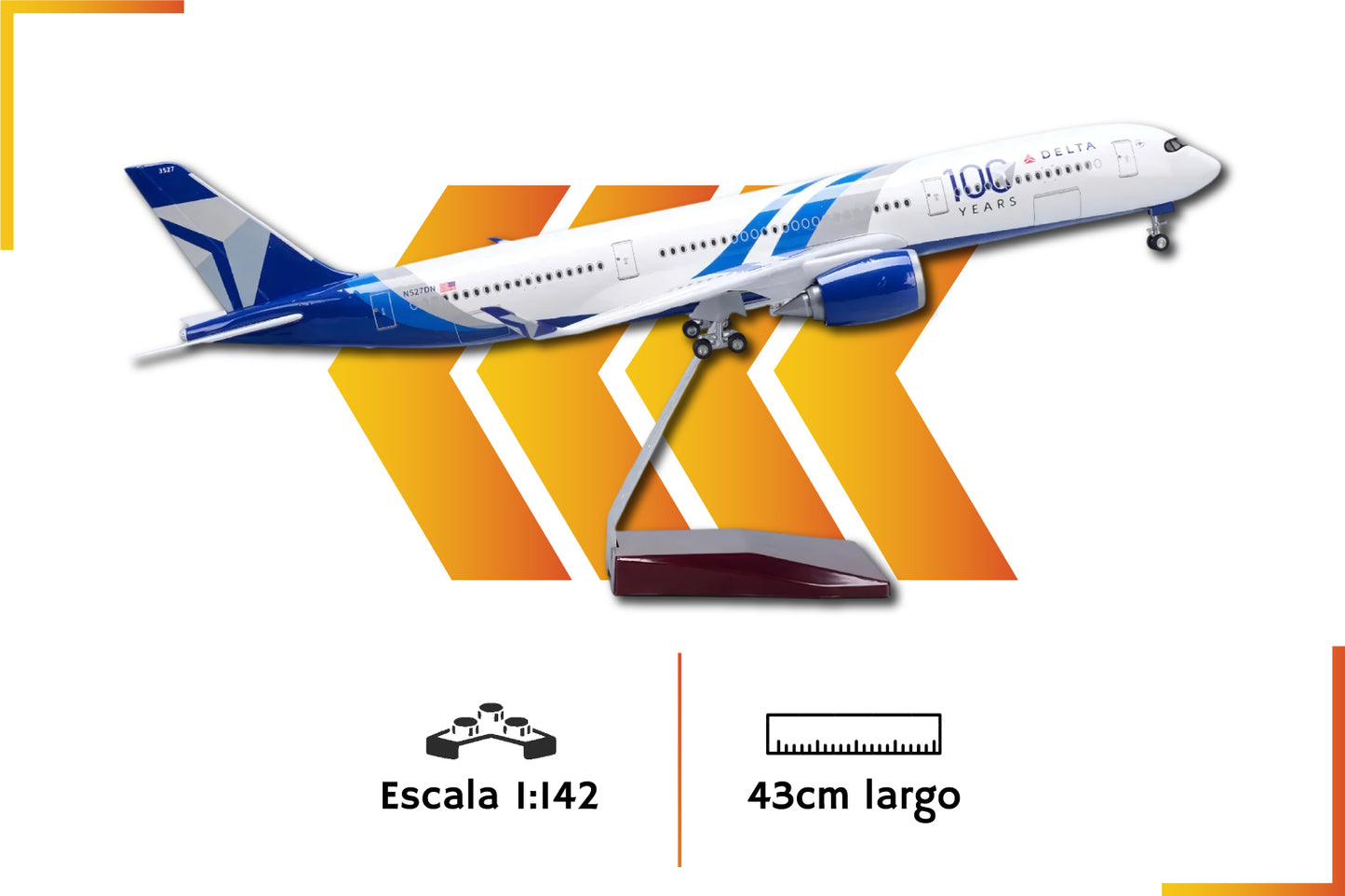 Airbus A350 Delta 100 Years | Scale 1:142 | 43 cm