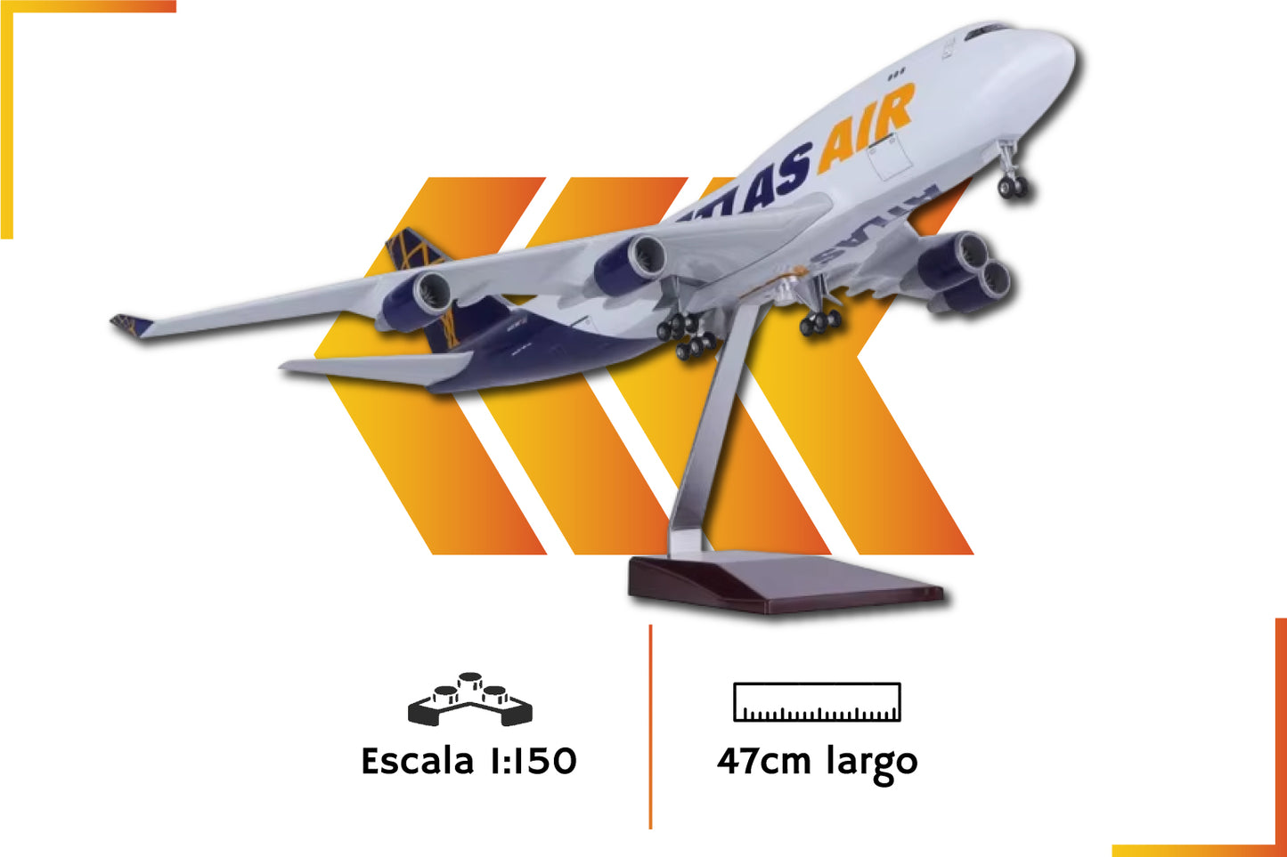 Boeing 747 Atlas Air Cargo | Scale 1:150 | 47 cm