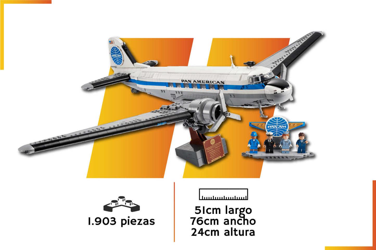 Bloques de construcción | DC-3 PAN AMERICAN | 1903 piezas